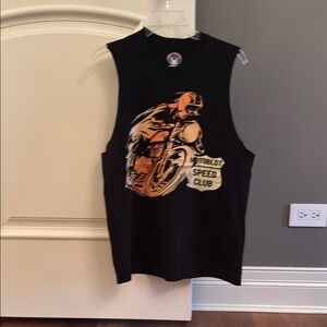 Black Motorcycle Graphic Tank Top